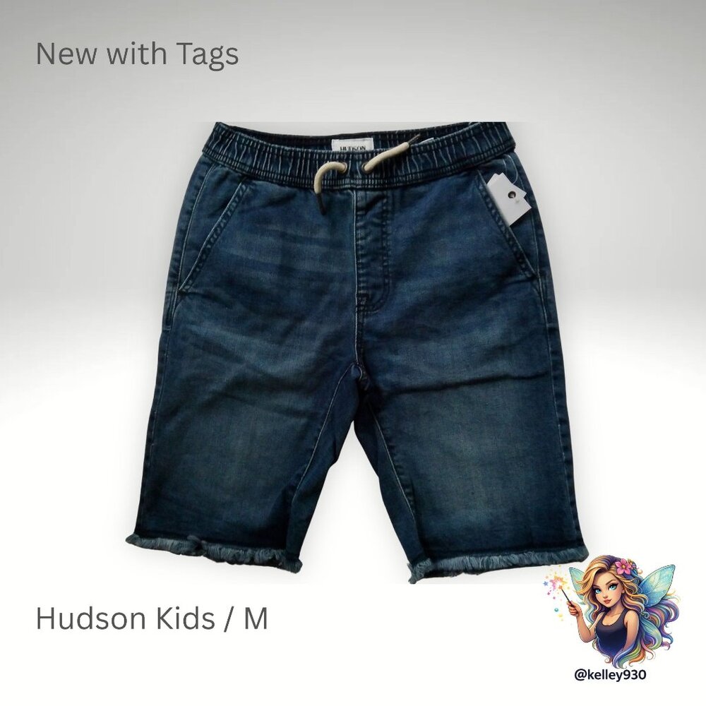 Hudson Kids Denim Pull-On Shorts Medium NWT Blue Wash